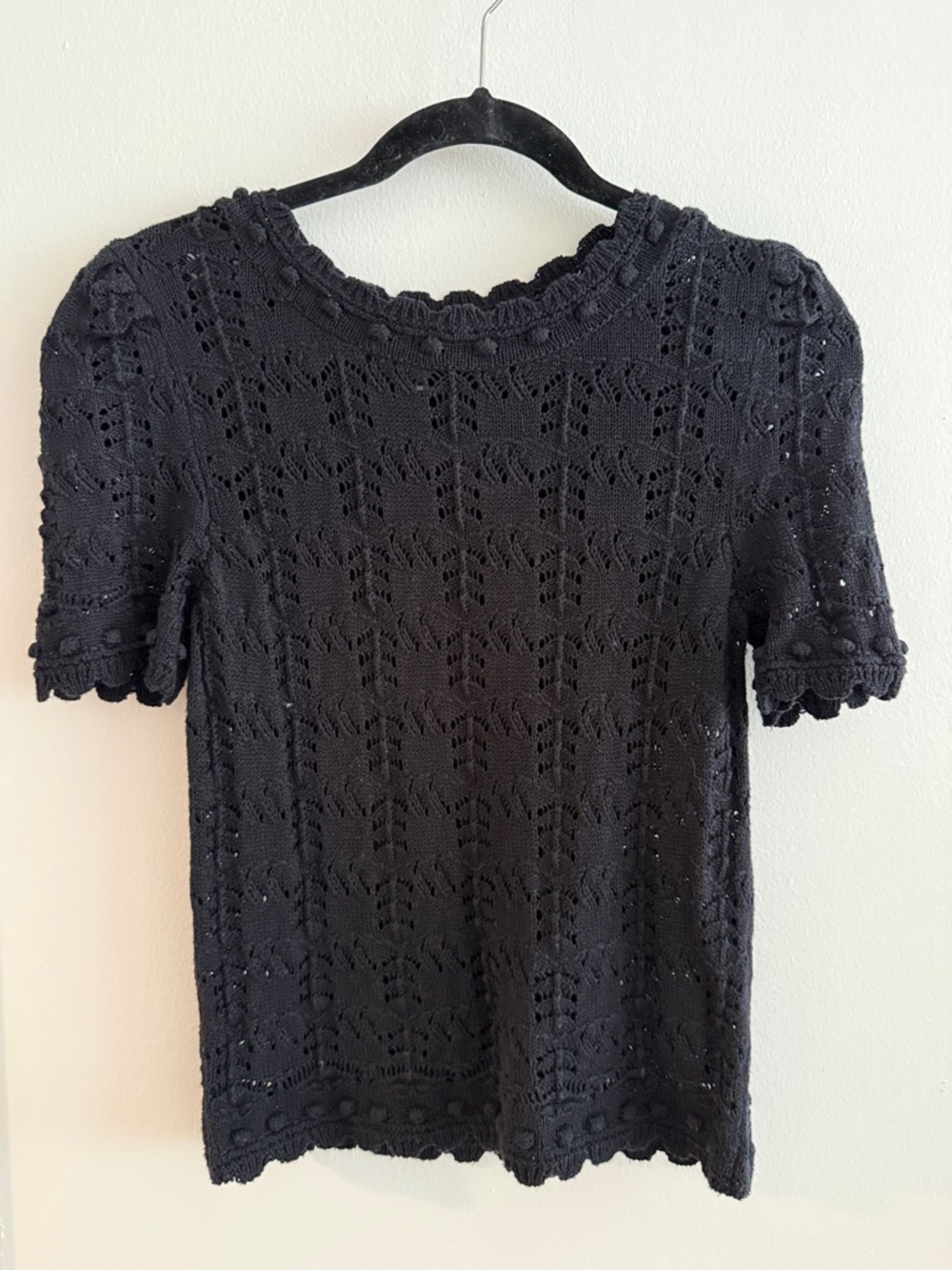 Anthropologie Black Crochet Knit - XS